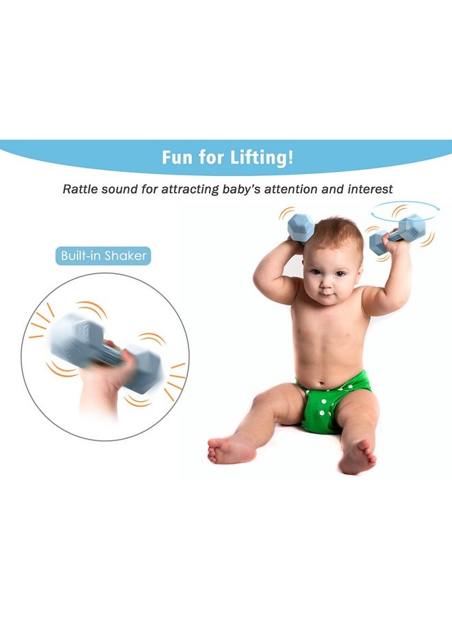 Giftty - Baby Dumbbell Toy Silicone Infant Rattle Teething Toy Teether Toddler Sensory Toy Durable Safe Exercises Workout Weight Great Gift For Girls And Boys (1Pcs Black) - Image 1