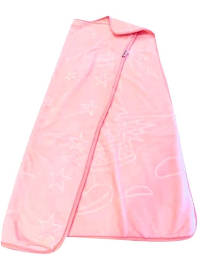 Soft Velvet Fleece Blanket Double Layered for Girls and Boys Lightweight Comfortable Warm Colorful Design Suitable for Home, Bed, Sofa and School Use 110x90cm (Pink) - Image 3