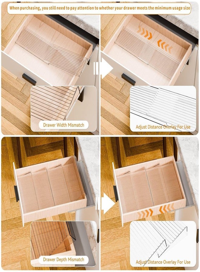 Olpad Expandable Acrylic Spice Drawer Organizer, 4-Tier Clear Seasoning Rack for Kitchen Drawers, Adjustable Width In-Drawer Spice Tray Insert for Large & Small Cabinets, Shatter-Resistant Plastic Holder - Image 5