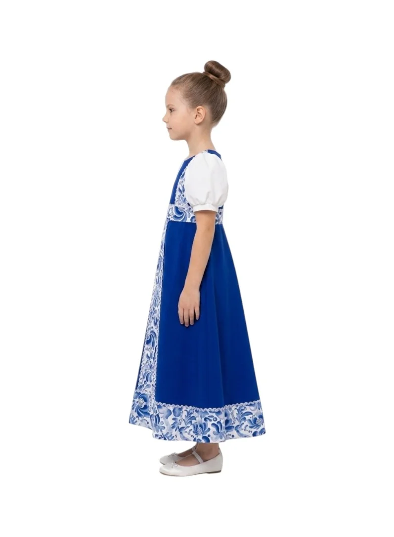 Bidani Classic Jalabiya with Floral Print Detail & Puffed Sleeves