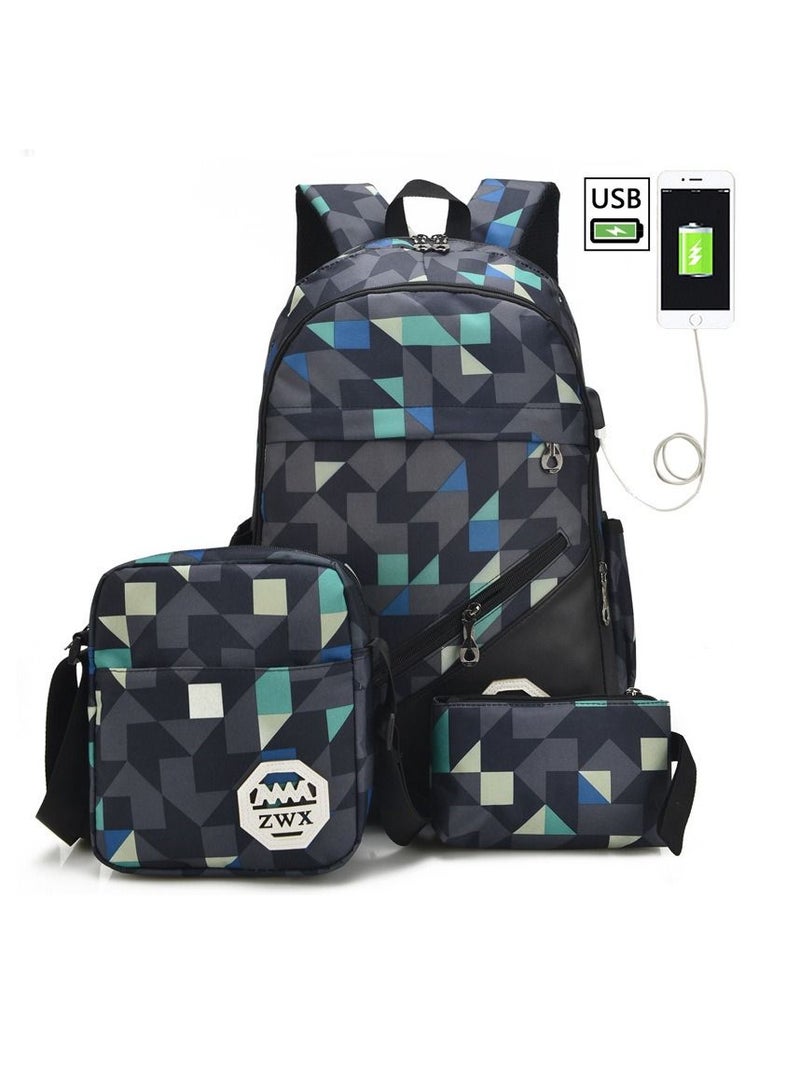 ZWX 3-Piece Printed Bag Set Multicolour - Image 1