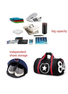 Generic Travel Duffel Bag Fashion Sports Bag Waterproof Gym Bag 2 Ways Carry Shoes Compartment  - Image 2