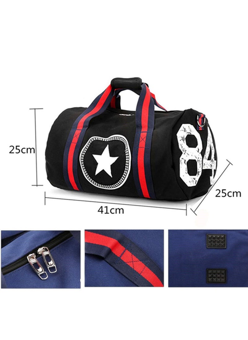 Generic Travel Duffel Bag Fashion Sports Bag Waterproof Gym Bag 2 Ways Carry Shoes Compartment  - Image 3