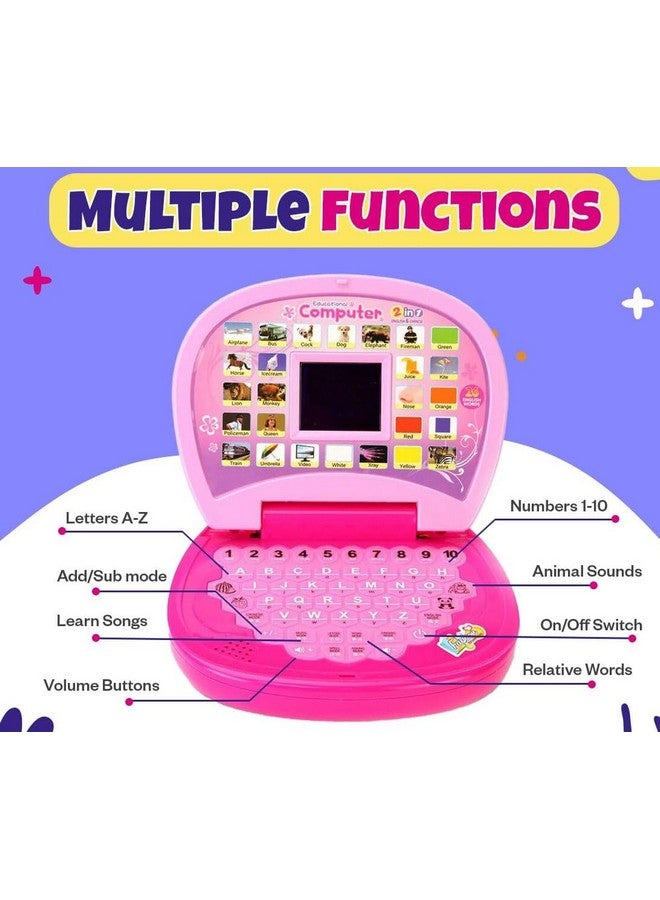 Plutofit Educational Learning Laptop Toy with LED Display, Music Effect Learning Alphabet and Numbers Mini Laptop Toy Computer for Kids - Image 2