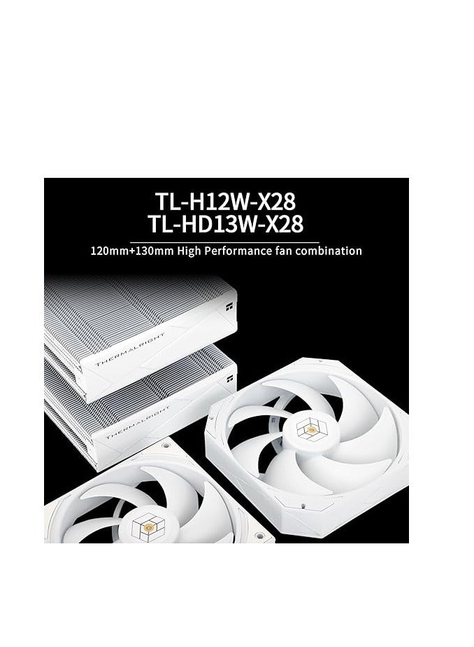 Thermalright Royal Pretor 130 White CPU Air Cooler, Computer Double Towers Radiator, 6 Heat Pipes CPU Cooler, Dual PWM Fans,High Performance PC Cooling,for AM4/AM5;Intel 1851/1700/1150/1151/1200/2011 - Image 3