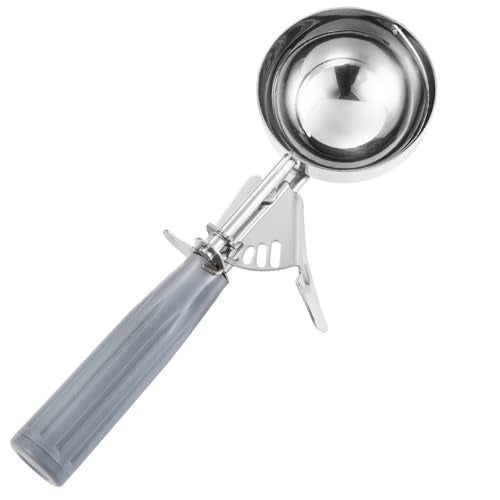 Saebye Portion Scoop - #8 (4 oz) - Disher, Large Cookie Scoop, Food Scoops, Muffin Scoops - Portion Control - 18/8 Stainless Steel, Grey Handle - Image 1