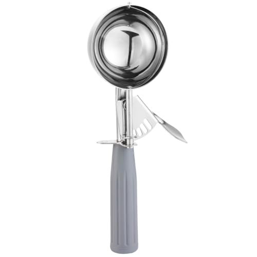 Saebye Portion Scoop - #8 (4 oz) - Disher, Large Cookie Scoop, Food Scoops, Muffin Scoops - Portion Control - 18/8 Stainless Steel, Grey Handle - Image 3