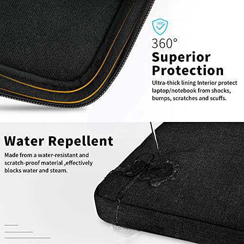 Lubardy Laptop Sleeve Case 13.3-14 Inch Waterproof Durable Business Computer Carrying Bag Compatible with MacBook Air/Pro HP/ThinkPad Notebook Protective Tablet Handle Laptop Bag Black - Image 2