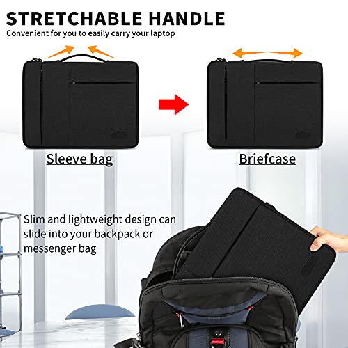 Lubardy Laptop Sleeve Case 13.3-14 Inch Waterproof Durable Business Computer Carrying Bag Compatible with MacBook Air/Pro HP/ThinkPad Notebook Protective Tablet Handle Laptop Bag Black - Image 4