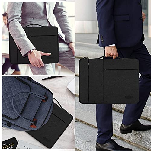 Lubardy Laptop Sleeve Case 13.3-14 Inch Waterproof Durable Business Computer Carrying Bag Compatible with MacBook Air/Pro HP/ThinkPad Notebook Protective Tablet Handle Laptop Bag Black - Image 5