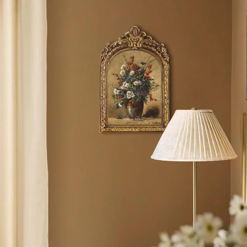 FOLKOR Framed Wall Art for Kitchen Dining Room Bedroom, Wildflower Still Life Oil Paintings Canvas Print with Gold Picture Frame, Vintage Floral Wall Decor for Cottage Rustic Retro Home Office, 5x7 - Image 2