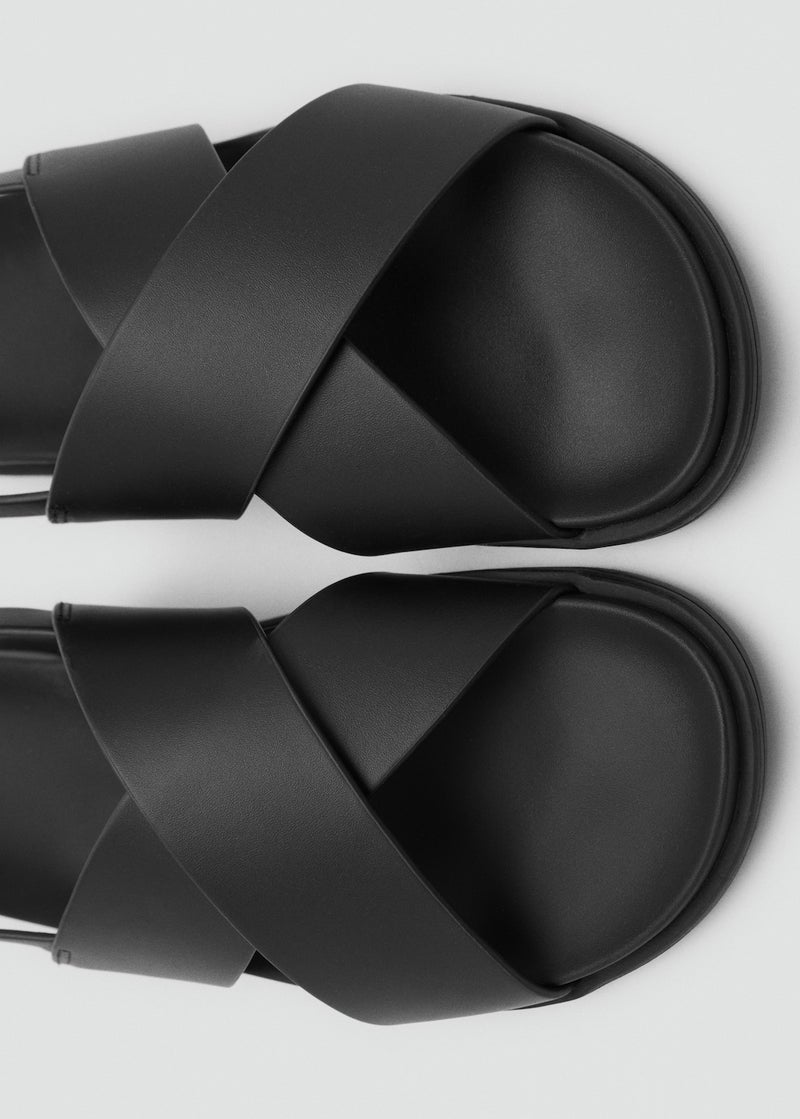 Mango Man Leather Crossed Strap Sandal  - Image 4