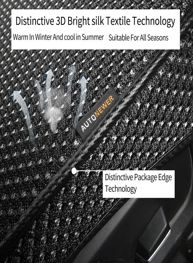 Auto Newer Summer Luxury Breathable Car Seat Cover Fit Four Seasons, Universal Front of Car Seat Cushions, Bottom Seat Covers of Full Wrapped Edge,Universal Fit for 95% Cars,SUV(Black+Grey，2PCS) - Image 2