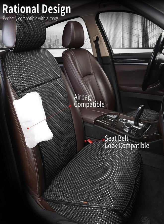 Auto Newer Summer Luxury Breathable Car Seat Cover Fit Four Seasons, Universal Front of Car Seat Cushions, Bottom Seat Covers of Full Wrapped Edge,Universal Fit for 95% Cars,SUV(Black+Grey，2PCS) - Image 5