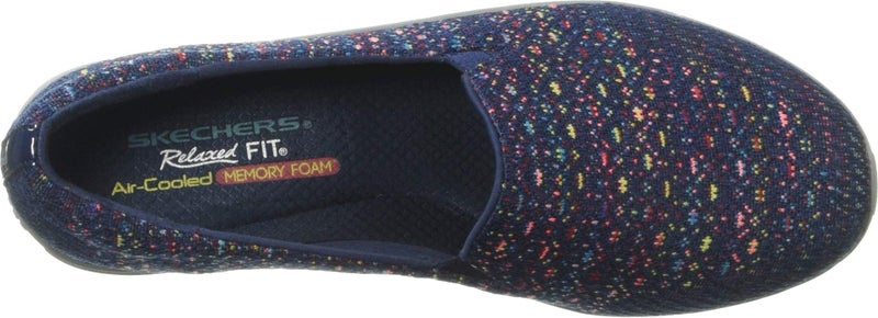 SKECHERS حذاء سكيشرز النسائي ريجgae فيست - لوفر مسطح من القش، أزرق، 6.5 US - Image 2