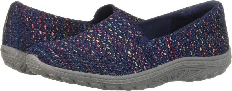 SKECHERS حذاء سكيشرز النسائي ريجgae فيست - لوفر مسطح من القش، أزرق، 6.5 US - Image 4