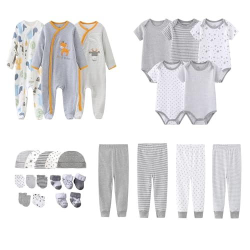 MAMIMAKA Newborn Layette Gift Set 27Piece Baby Girl Clothes Bodysuits Pants Essentials and Accessories 06Months - Image 1