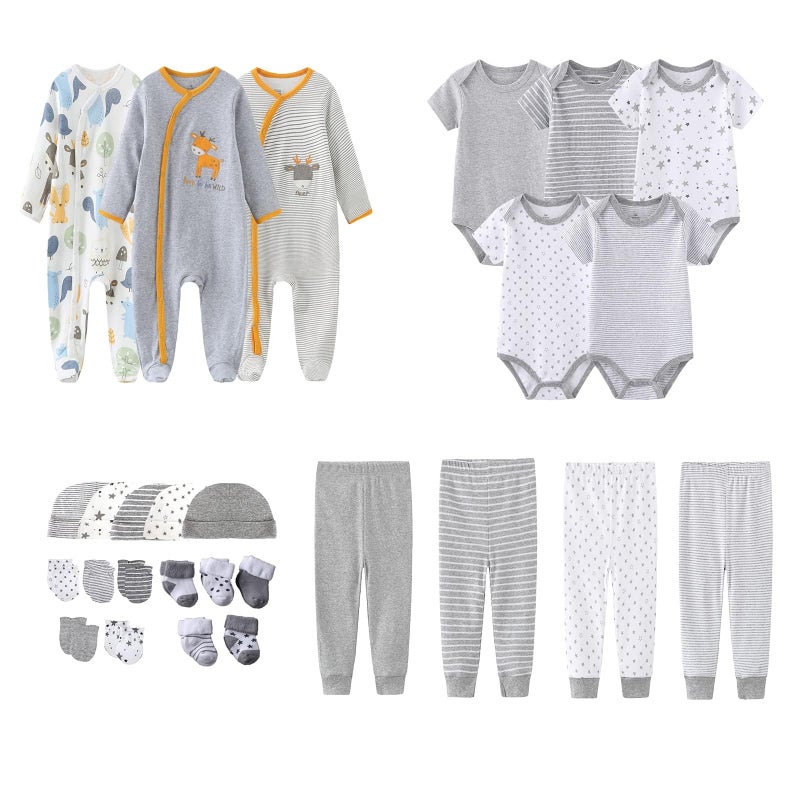 MAMIMAKA Newborn Layette Gift Set 27Piece Baby Girl Clothes Bodysuits Pants Essentials and Accessories 06Months - Image 2