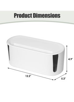 Generic Cable Management Box, Cord Organizer Box, Large and Medium Size Cord Box, Cord Hider Box with The Groove to Store The Chargers and Cable to Hide Surge Protector Cover on Desk or Floor (White)  - Image 5