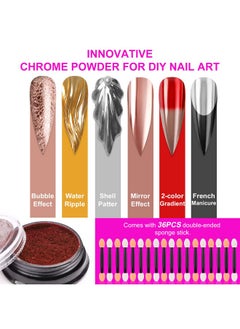 Saviland Viland Mirror Chrome Nail Powder Set Metallic Holographic Chrome Nail Powder Black Blue Silver Gold Mirror Nails Chrome Powder For Nails French Manicure Nail Art Decoration Home Salon Diy  - Image 5