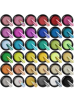 Saviland Viland Mirror Chrome Nail Powder Set Metallic Holographic Chrome Nail Powder Black Blue Silver Gold Mirror Nails Chrome Powder For Nails French Manicure Nail Art Decoration Home Salon Diy  - Image 1