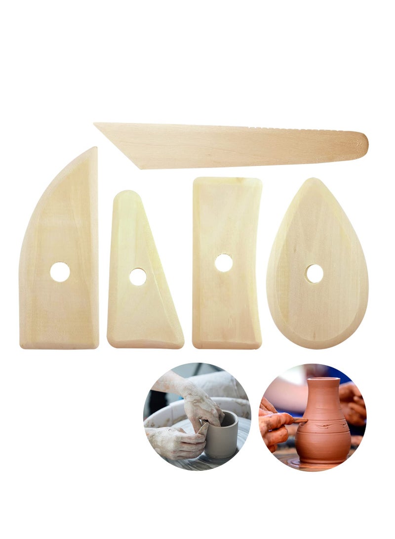 SYOSI 5 Pcs Clay Tools, Pottery Clay Trimming Tools for Carving Clay Molds Clay Ceramics Supplies - Image 2