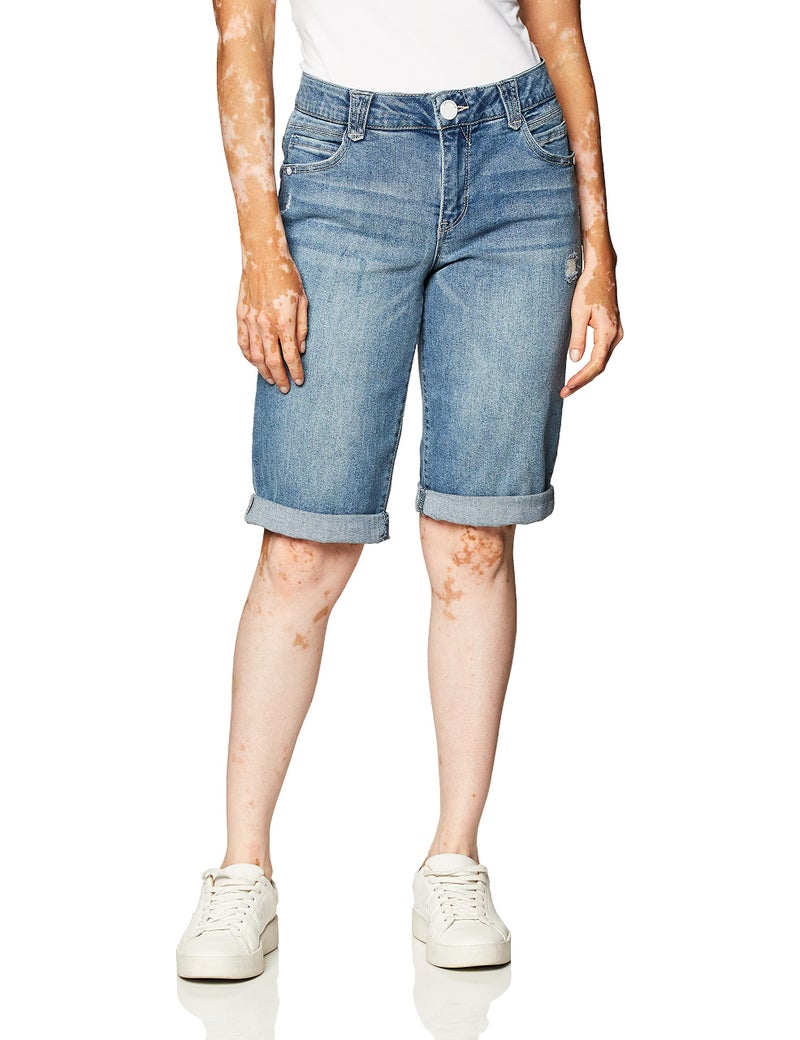 Democracy Women's 13" "AB Solution Bermuda Shorts, Light Blue, 2 - Image 1