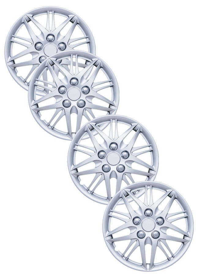 EMTC Pack of 4 EM-3130 Taiwan Wheel Cover | 17" Inch | Silver Universal Nested Style 