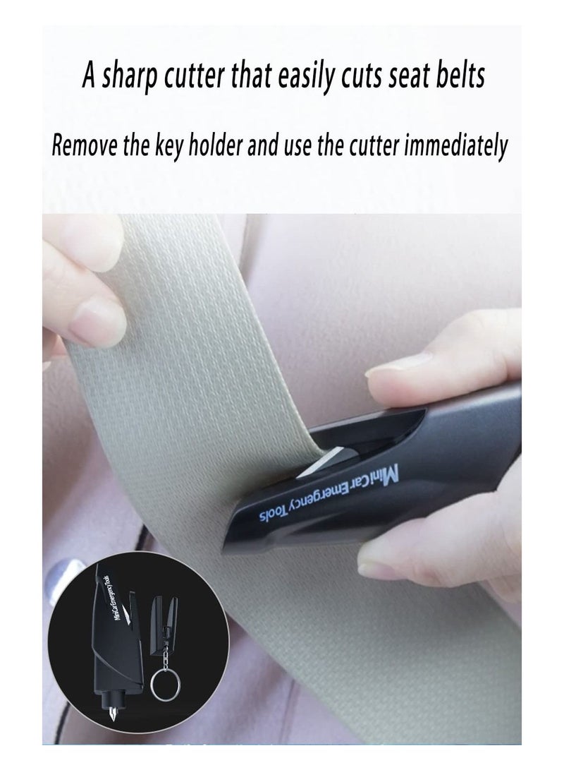 SYOSI Car Escape Tool 2 Pack Car Window Breaker and Seat Belt Cutter Emergency Car Keychain Emergency Car Escape Tool with Glass Breaker Seatbelt Cutter - Image 4