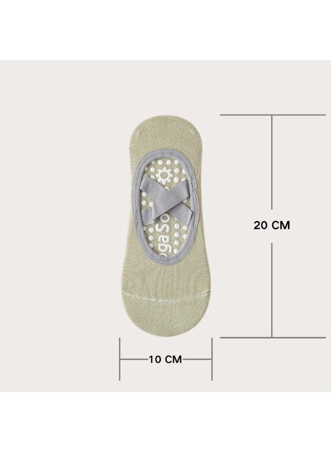ماكدو 5 أزواج من جوارب اليوغا، سيليكون غير قابل للانزلاق وأشرطة متقاطعة، جوارب رياضية للياقة البدنية داخلية، مناسبة لليوغا والرقص والبيلاتس (متعدد الألوان) - Image 3