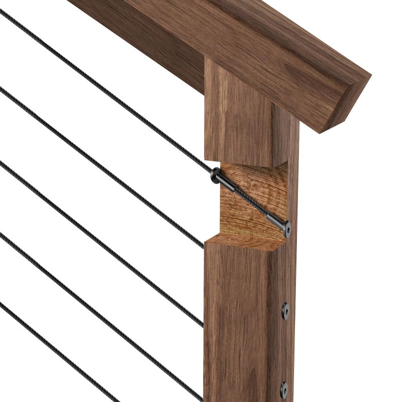BLIKA 20 Pack 25 30 35 Degree 1/8" Black Cable Railing Angle Beveled Protector Sleeves, T316 Stainless Steel, Angle Protector Sleeves Deck Stair Cable Railing Hardware Kit for Wood Posts - Image 5