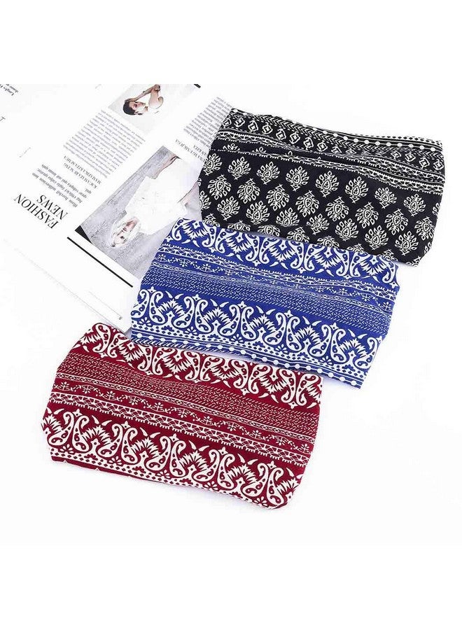 Bohend Boho Headbands Wide Knotted Hair Bands Fashion Printing Bandeau Travel Stretchy Cotton Headband Sport Yoga Hair Accessories For Women And Girls (A) - Image 4