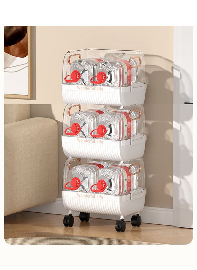 NKX 3-Layer Floor-Standing Kitchen Storage Rack with Removable Vegetable Basket  - Image 1