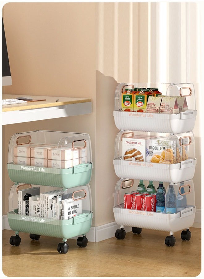NKX 3-Layer Floor-Standing Kitchen Storage Rack with Removable Vegetable Basket  - Image 4