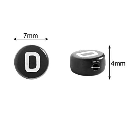 Looconi Amaney 1400pcs 4×7mm Black Round Acrylic Alphabet Letter Beads A-Z and Number Beads for Jewelry Making Bracelets Necklaces Key Chains - Image 2