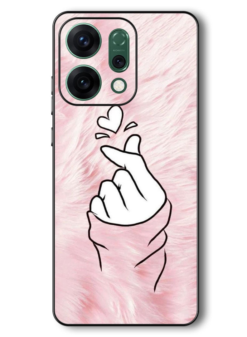 Theodor Case Compatible with Oppo Reno 14 6.59 Inch Protection Shockproof Bumper Cover Snap Love Pink - Image 1