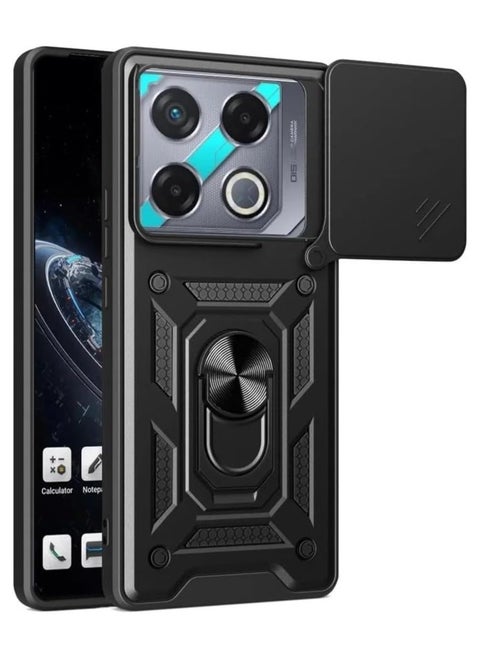 Compatible with Infinix GT 20 Pro Case, Case with Slide Camera Cover Heavy Duty Shockproof Magnetic Ring Holder Kickstand Case for Infinix GT 20 Pro