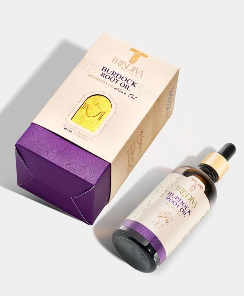 Trindiva Burdock Root Hair Oil, Natural Ayurvedic Formula with 12 Oils and 5 Plant Extracts, 100ml - Image 2
