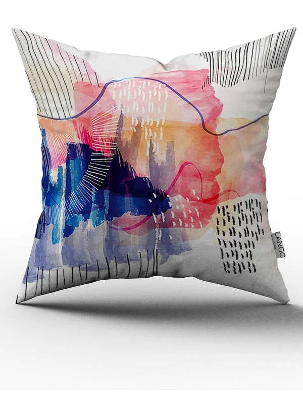 Cango Home Double Sided White Pink Modern Abstract Decorative Patterned Digital Printed Throw Pillow Cover CGH1096