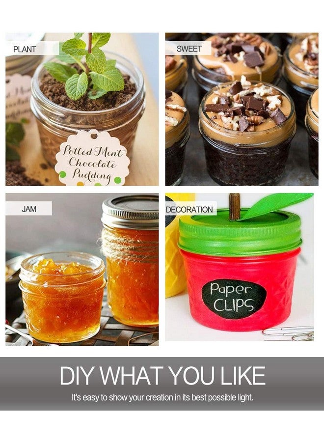 Ash & Roh - Regular Mouth Mini Mason Jars With Lids, Quilted Crystal Style Glass Canning Jars Ideal For Food Storage, Jam, Body Butters, Wedding Favors, Diy Magnetic Spice [100 Ml] (6, Clear) - Image 4