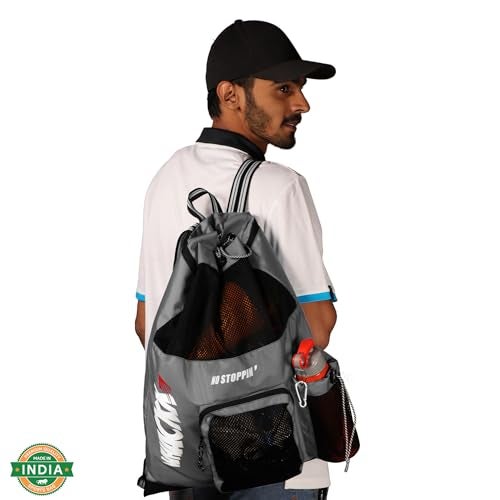 WHACKK Aqua Grey Unisex Swimming Bag |Water Sports |Dry Bags |Wet Pocket |Accessories |Beach Bag |Storage Swim Gym Gears |Drawstring Backpack |Netball Backpack | Pocket for Cap and Goggles - Image 4