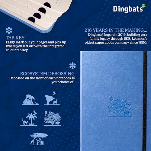 Dingbats* Notebooks Dingbats* Earth Dotted Writing Journal Notebook A5 - Vegan Leather Hardcover - Ideal for Work, Travel - Pocket, Elastic Closure & Bookmark - Image 2