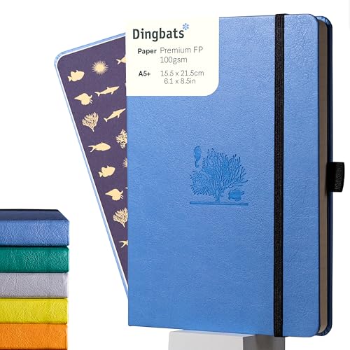 Dingbats* Notebooks Dingbats* Earth Dotted Writing Journal Notebook A5 - Vegan Leather Hardcover - Ideal for Work, Travel - Pocket, Elastic Closure & Bookmark - Image 1