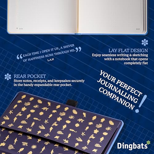 Dingbats* Notebooks Dingbats* Earth Dotted Writing Journal Notebook A5 - Vegan Leather Hardcover - Ideal for Work, Travel - Pocket, Elastic Closure & Bookmark - Image 5
