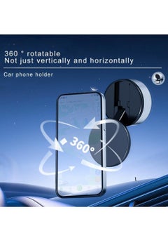 ELTRAZONE Electric Vacuum Magnetic Suction Car Phone Mount, Hands-Free Shower Phone Holder, 360° Rotation Electric Suction Cup Magnetic Phone Holder for All Smooth Surfaces (Silvery)  - Image 2