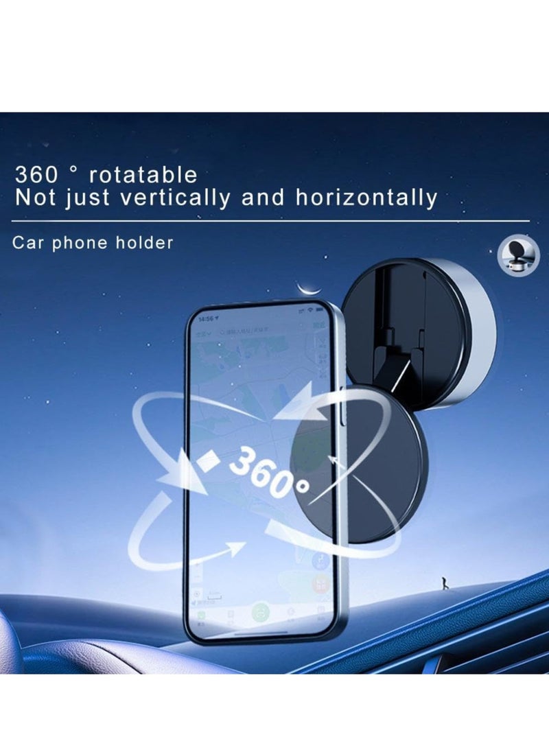 ELTRAZONE Electric Vacuum Magnetic Suction Car Phone Mount, Hands-Free Shower Phone Holder, 360° Rotation Electric Suction Cup Magnetic Phone Holder for All Smooth Surfaces (Silvery)  - Image 2
