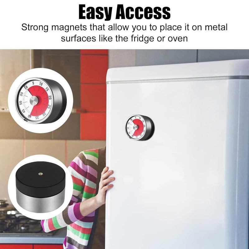 DAVALBA Kitchen Timer MagneticVisual Timer for Kids60Minute Visual Countdown Timer with Loud AlarmKitchen Timer Manual for StudyCookingBaking - Image 4