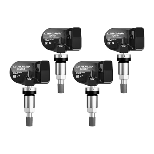 CARORAV TPMS Sensor Ford, 315MHZ Tire Pressure Monitoring System Sensor Compatible for Ford F150 F250 F350 Mustang Focus Fusion, Lincoln MKS MKZ Replaces DE8T-1A180-AA 9L3Z-1A180-AF 4-Pack - Image 1