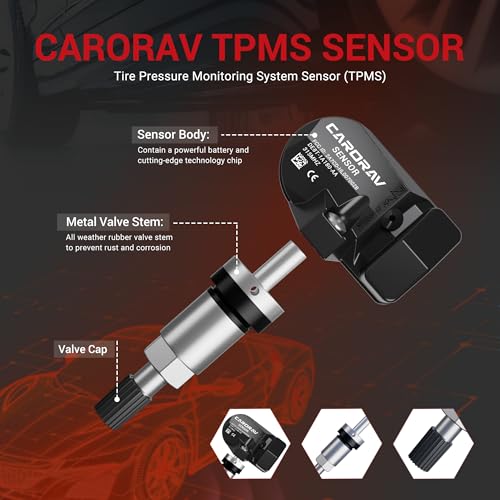 CARORAV TPMS Sensor Ford, 315MHZ Tire Pressure Monitoring System Sensor Compatible for Ford F150 F250 F350 Mustang Focus Fusion, Lincoln MKS MKZ Replaces DE8T-1A180-AA 9L3Z-1A180-AF 4-Pack - Image 5