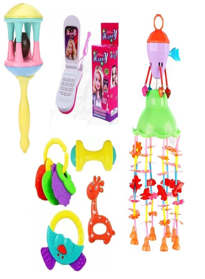 SHANVI New Born Baby Boy/Girl Infant Toddler Baby Gift Set 2 in 1 (JHO-Mobile-4 Cut rettel Toys-04) - Image 1